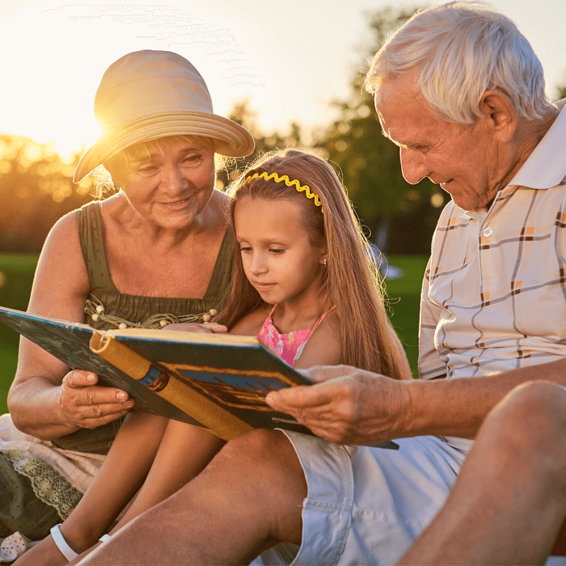 grandparents with granddaughter