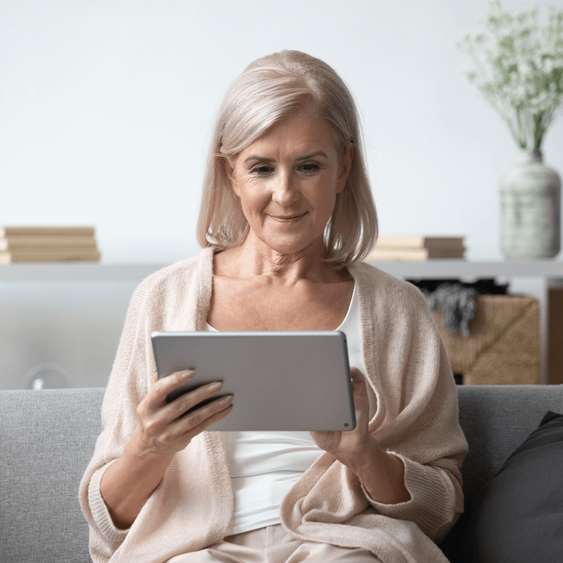 lady using tablet